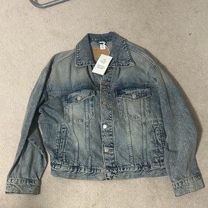 Denim Jacket with Button Closure